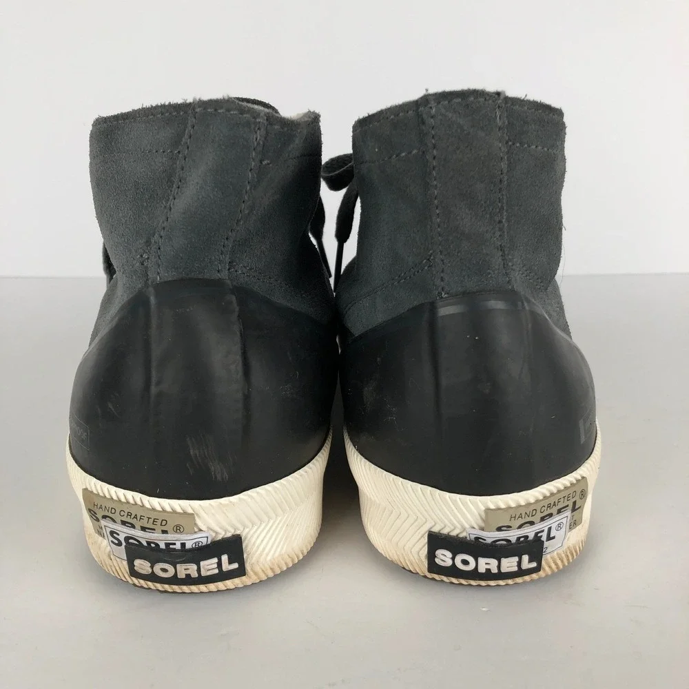 SOREL Caribou Mid Waterproof Suede Sneakers Men's Sz 9 42 Gray‎ NM4502-028 Shoes